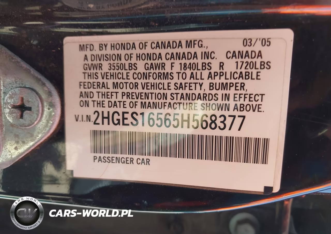 2005 Honda Civic Lx VIN:2HGES16565H568377 - 9