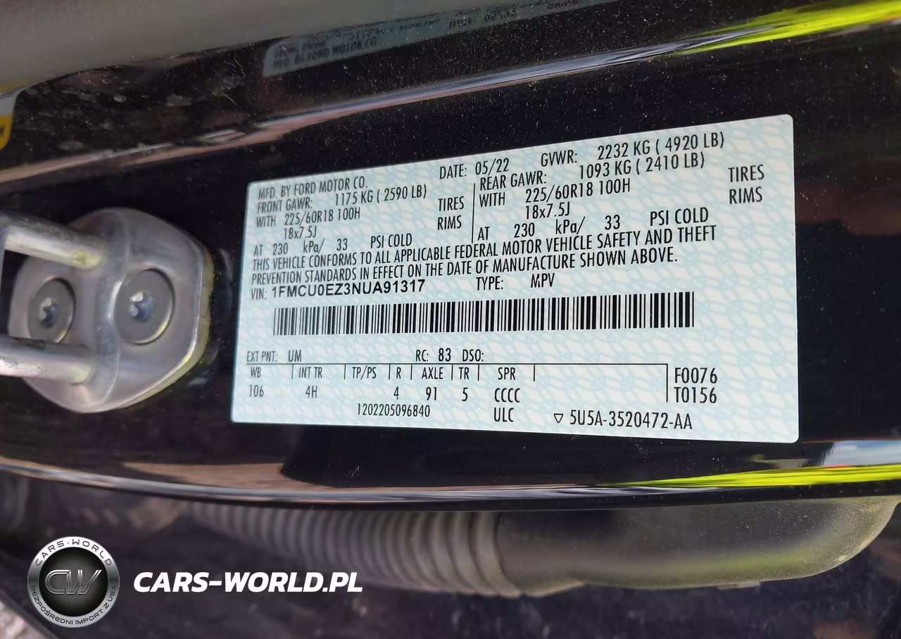 2022 Ford Escape Se Plug-In Hybrid VIN:1FMCU0EZ3NUA91317 - 9