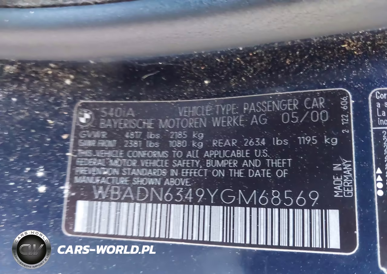 2000 BMW 540Ia VIN:WBADN6349YGM68569 - 9