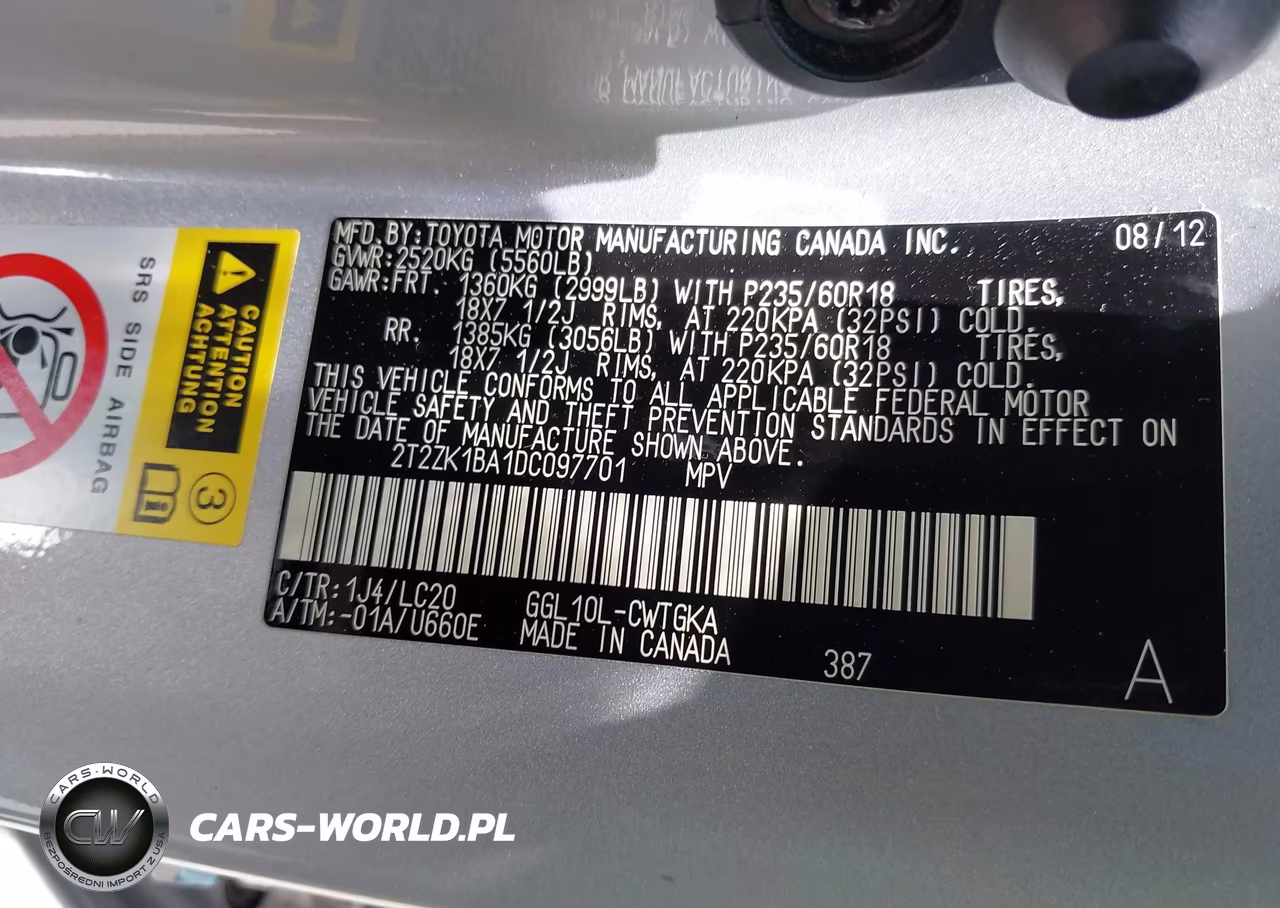 2013 Lexus Rx 350 VIN:2T2ZK1BA1DC097701 - 9