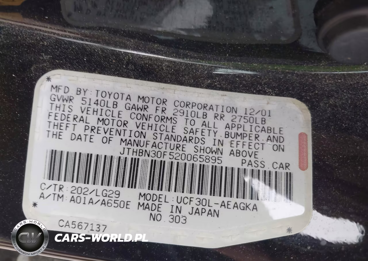 2002 Lexus Ls 430 VIN:JTHBN30F520065895 - 9