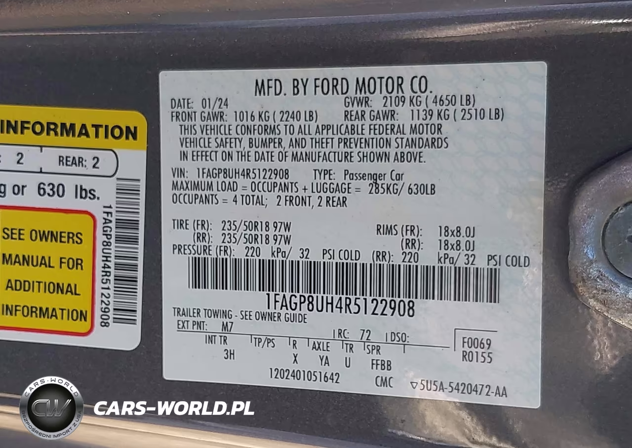 2024 Ford Mustang Ecoboost Premium VIN:1FAGP8UH4R5122908 - 9