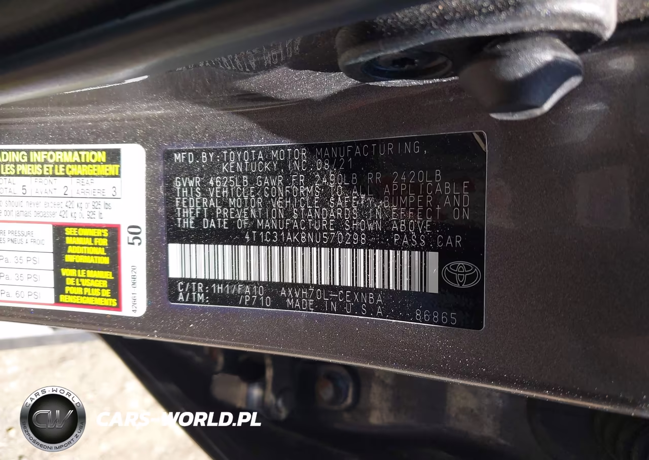 2022 Toyota Camry Le Hybrid VIN:4T1C31AK8NU570298 - 9