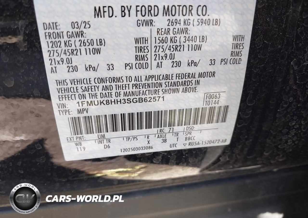 2025 Ford Explorer Platinum VIN:1FMUK8HH3SGB62571 - 9