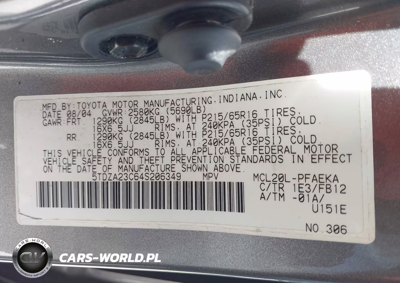 2004 Toyota Sienna Le VIN:5TDZA23C64S206349 - 9