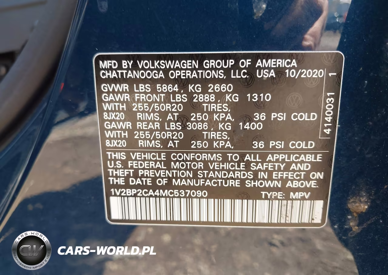 2021 Volkswagen Atlas 2.0T Sel VIN:1V2BP2CA4MC537090 - 9