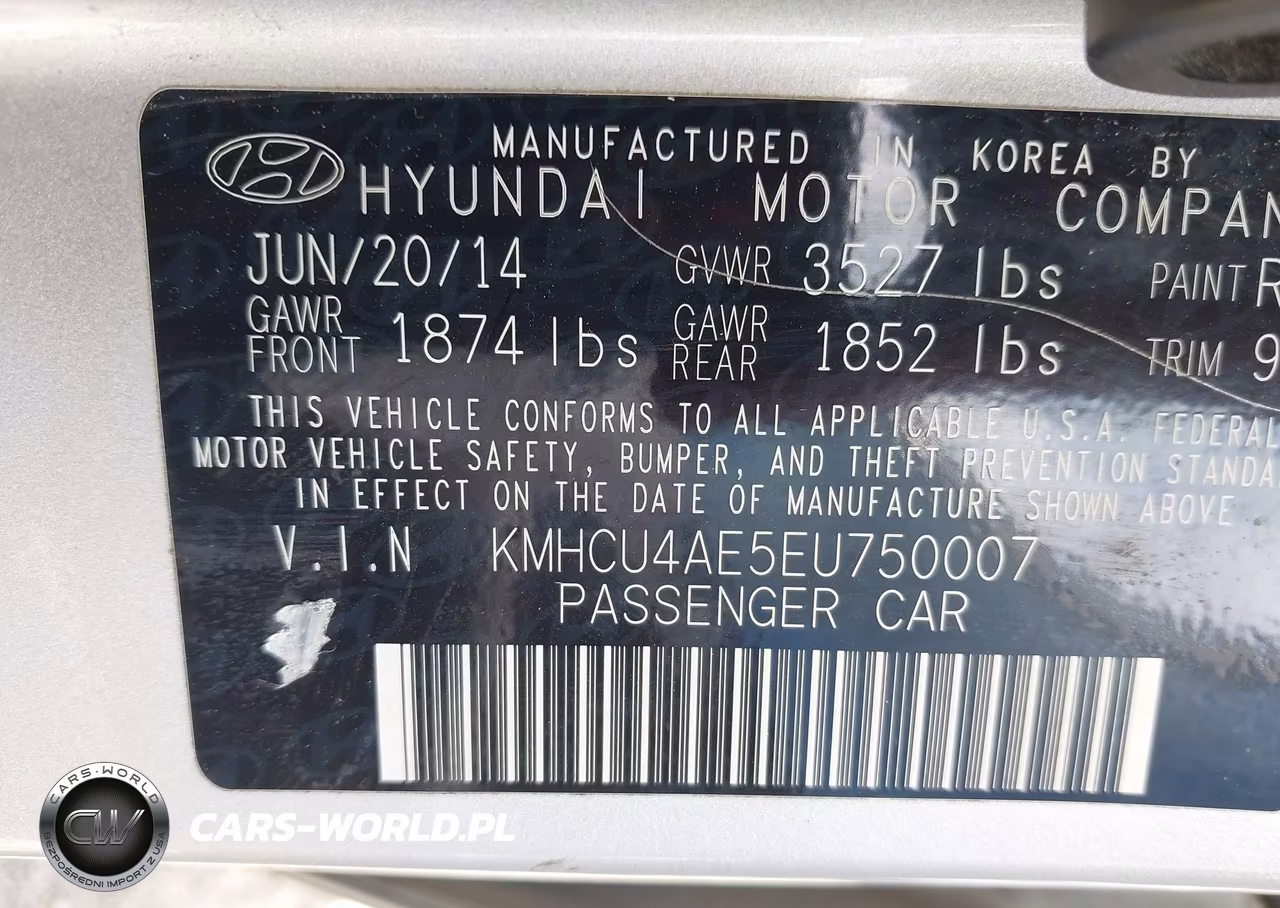 2014 Hyundai Accent Gls VIN:KMHCU4AE5EU750007 - 9