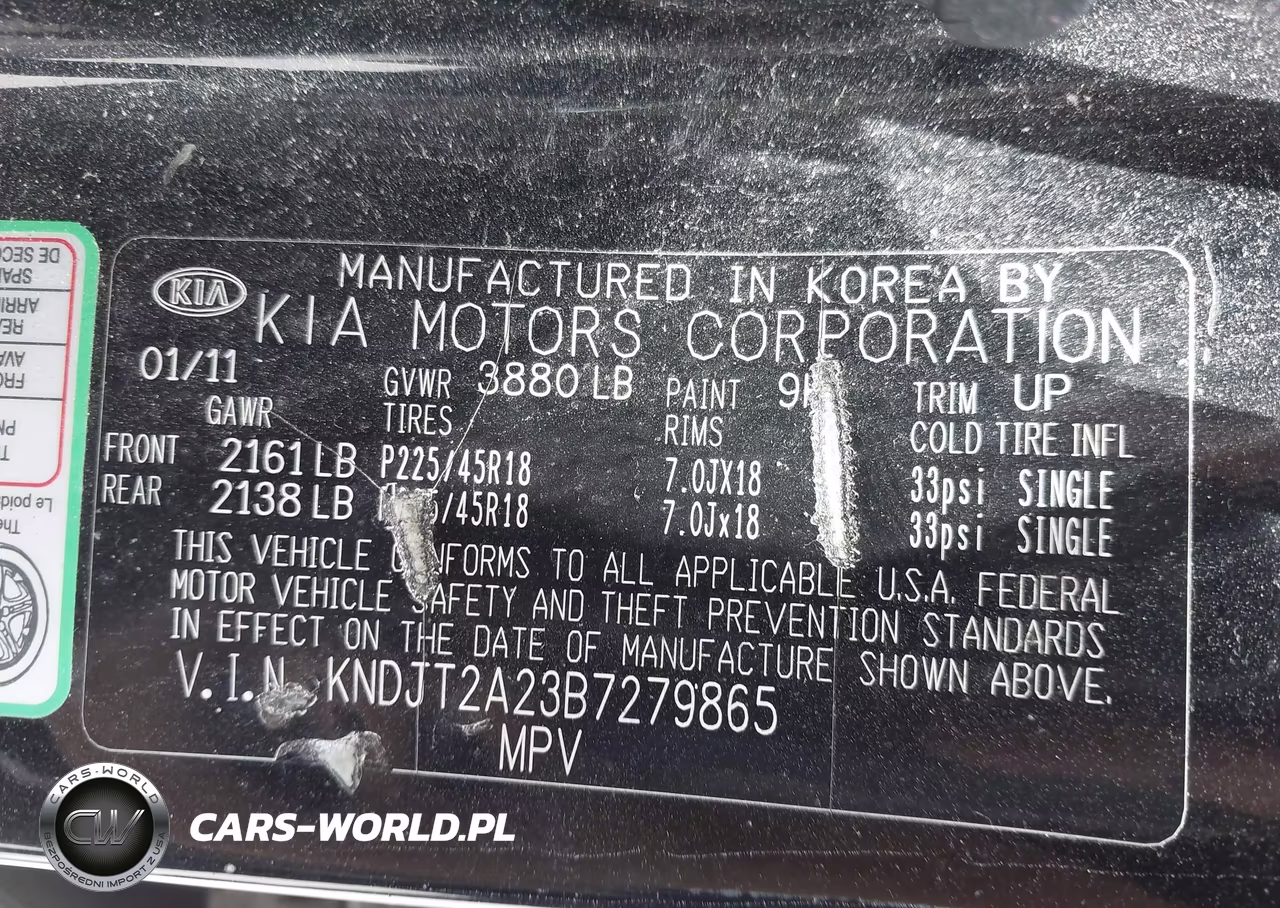 2011 Kia Soul Base VIN:KNDJT2A23B7279865 - 9