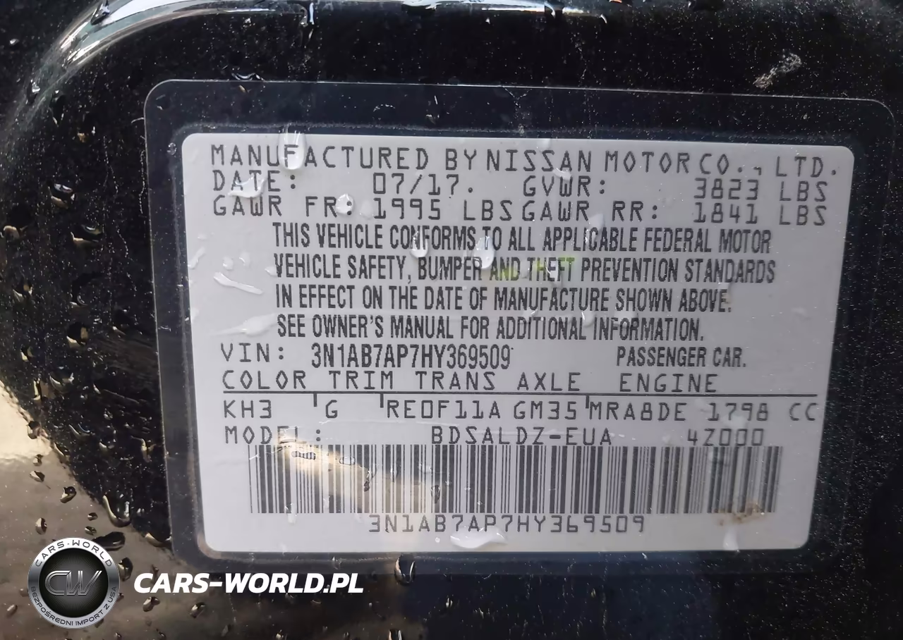 2017 Nissan Sentra Sv VIN:3N1AB7AP7HY369509 - 9