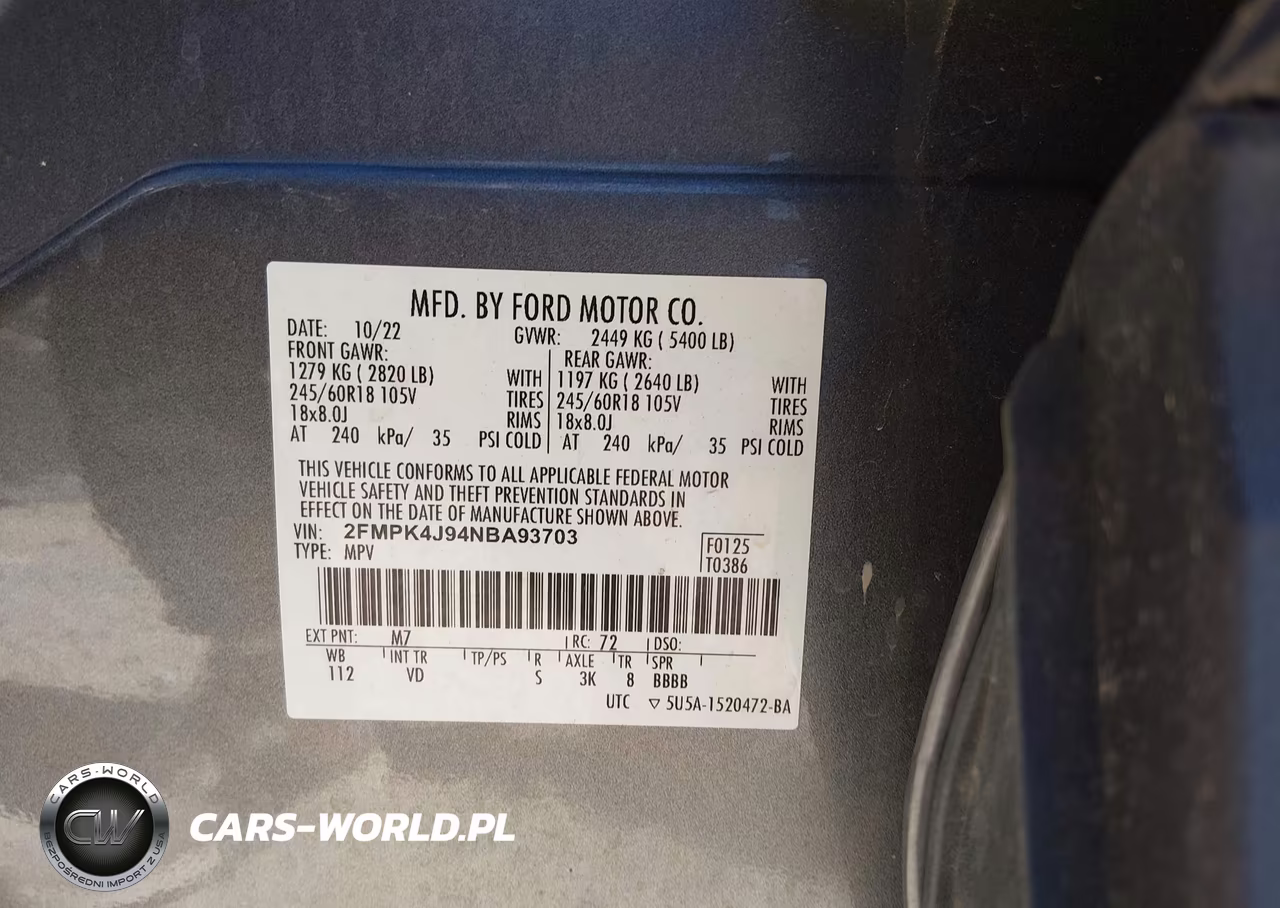 2022 Ford Edge Sel VIN:2FMPK4J94NBA93703 - 9