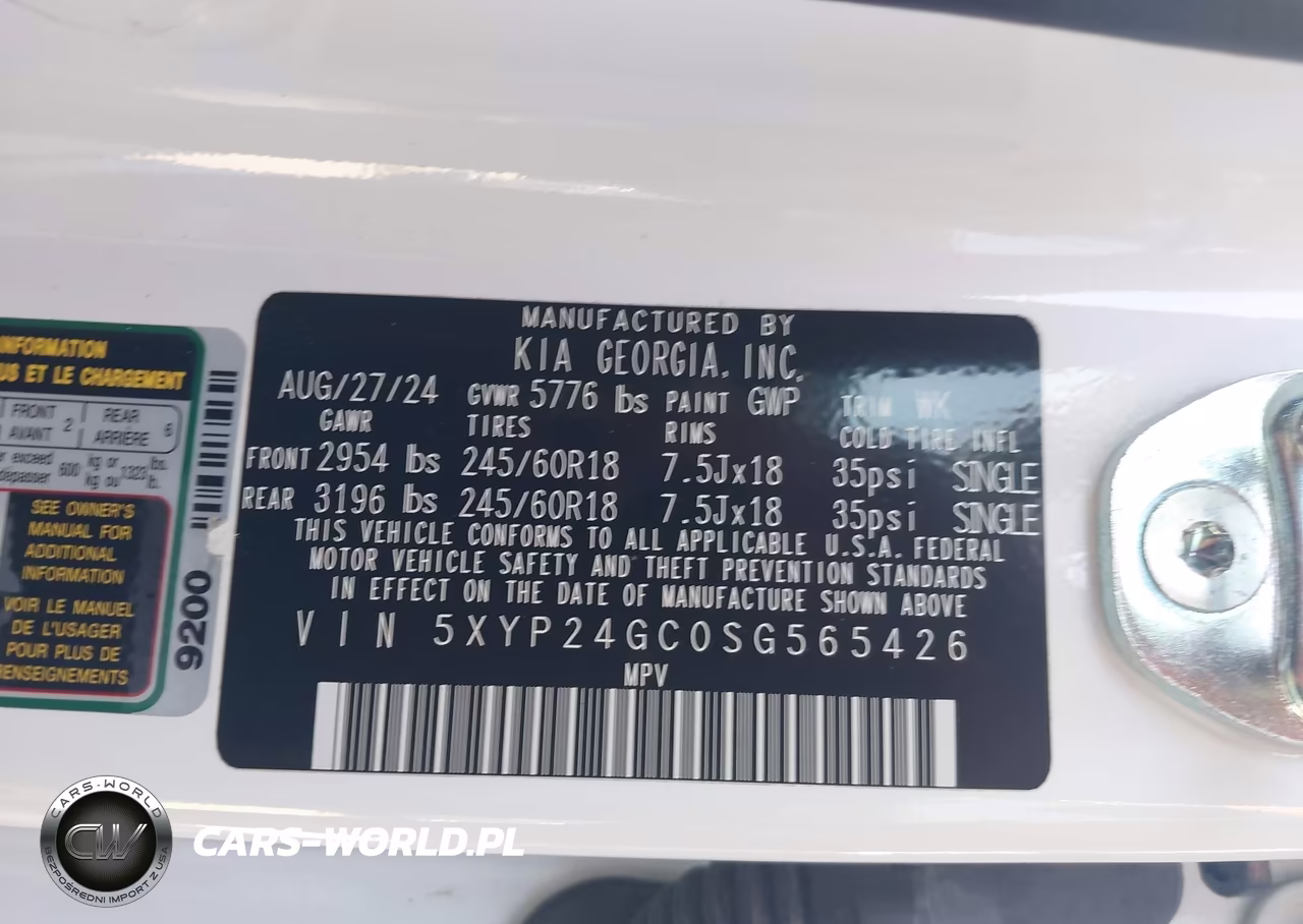 2025 Kia Telluride Lx VIN:5XYP24GC0SG565426 - 9