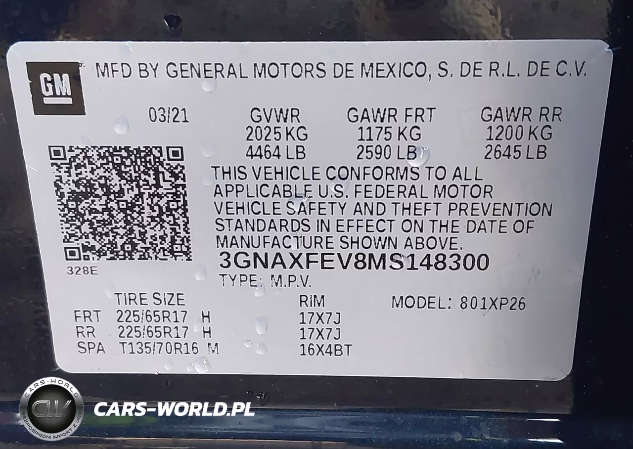 2021 Chevrolet Equinox Fwd 1Fl VIN:3GNAXFEV8MS148300 - 9