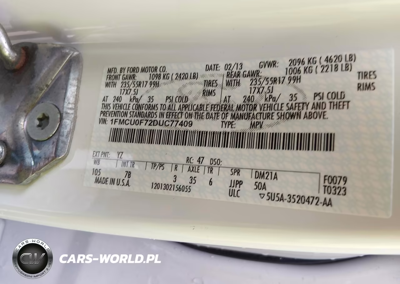 2013 Ford Escape S VIN:1FMCU0F72DUC77409 - 9