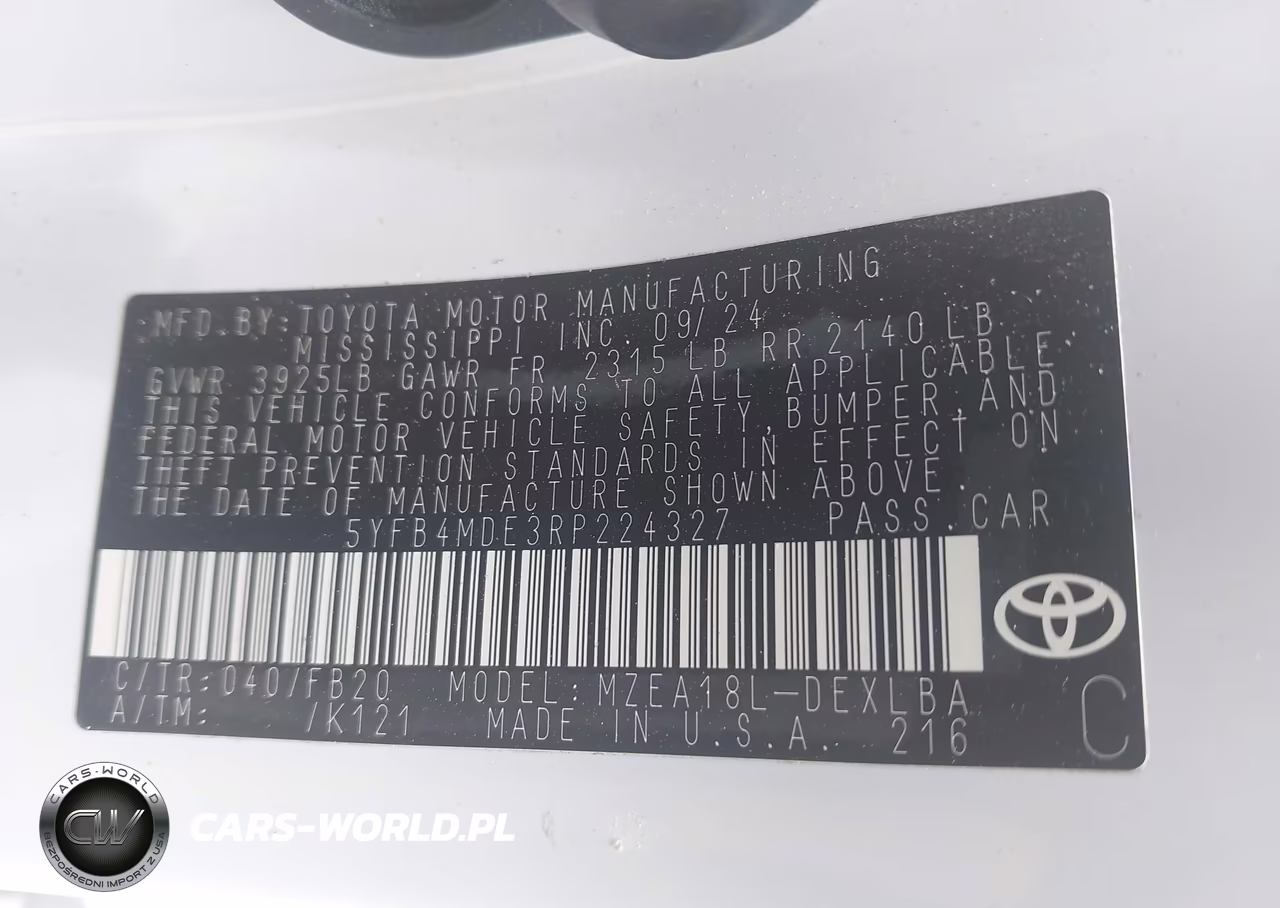 2024 Toyota Corolla Le VIN:5YFB4MDE3RP224327 - 9