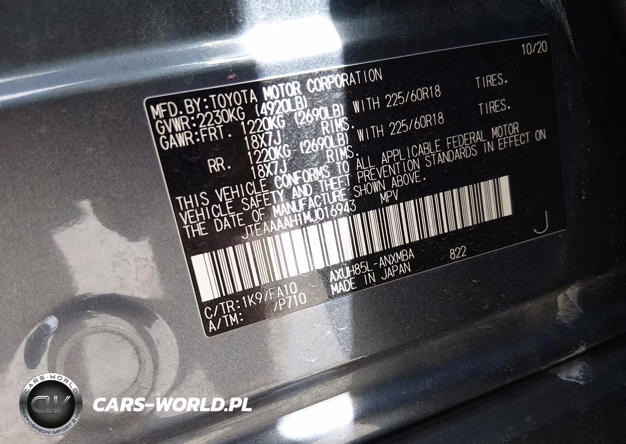 2021 Toyota Venza Le VIN:JTEAAAAH1MJ016943 - 9