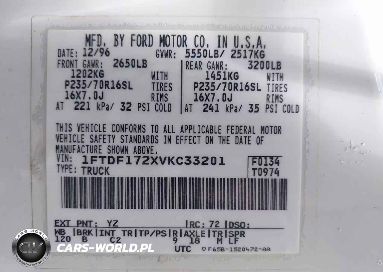 1997 Ford F-150 Standard-Xl-Xlt VIN:1FTDF172XVKC33201 - 9