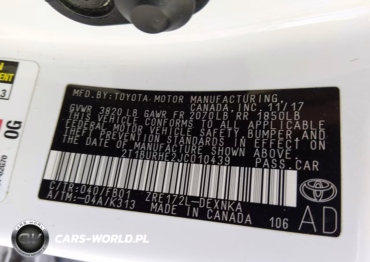 2018 Toyota Corolla Le VIN:2T1BURHE2JC010439 - 9