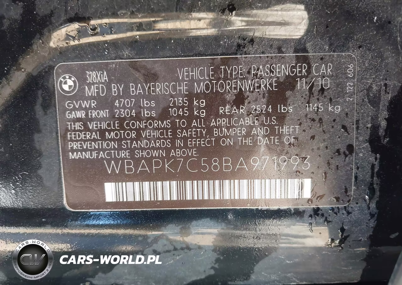 2011 BMW 328I xDrive VIN:WBAPK7C58BA971993 - 9