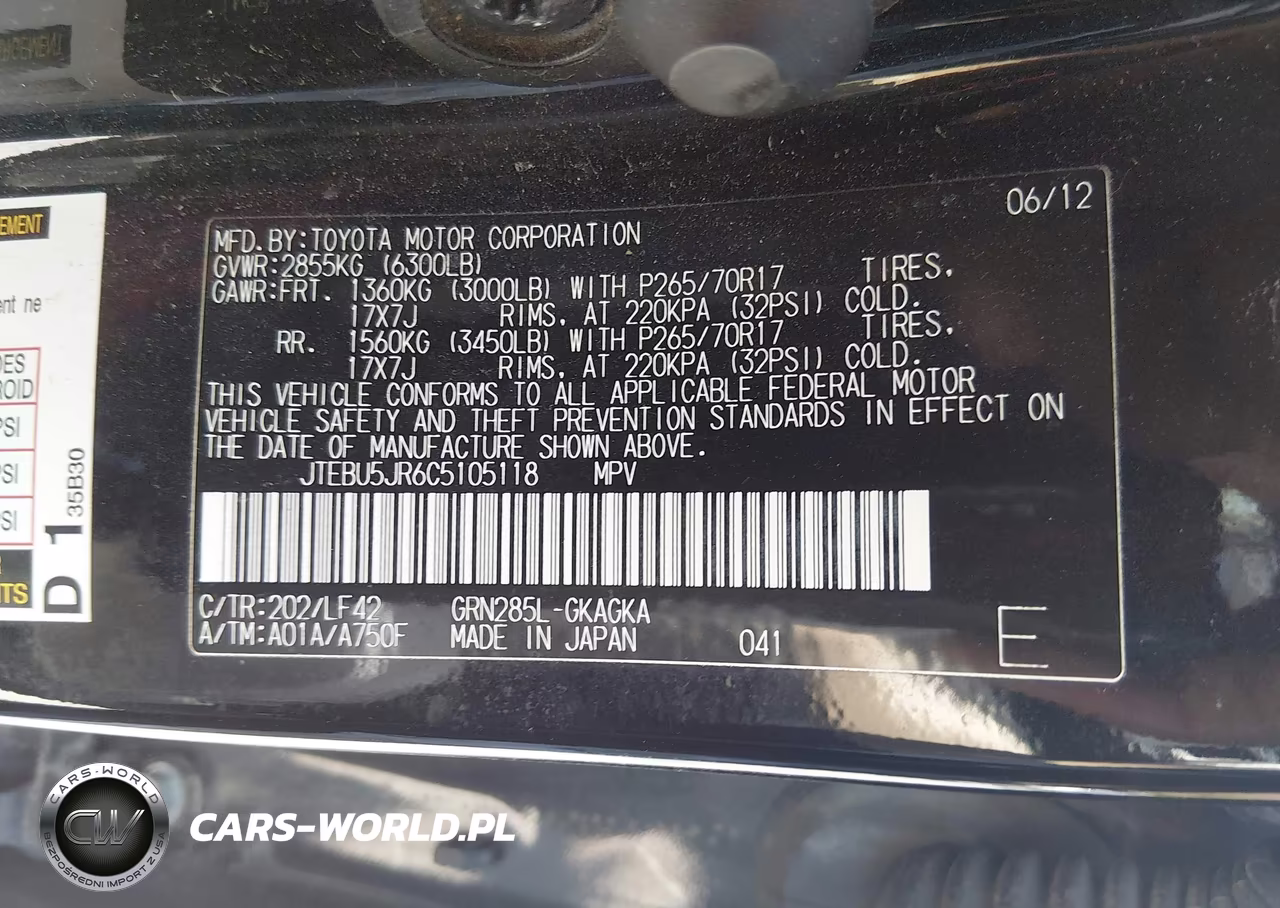 2012 Toyota 4Runner Sr5 VIN:JTEBU5JR6C5105118 - 9
