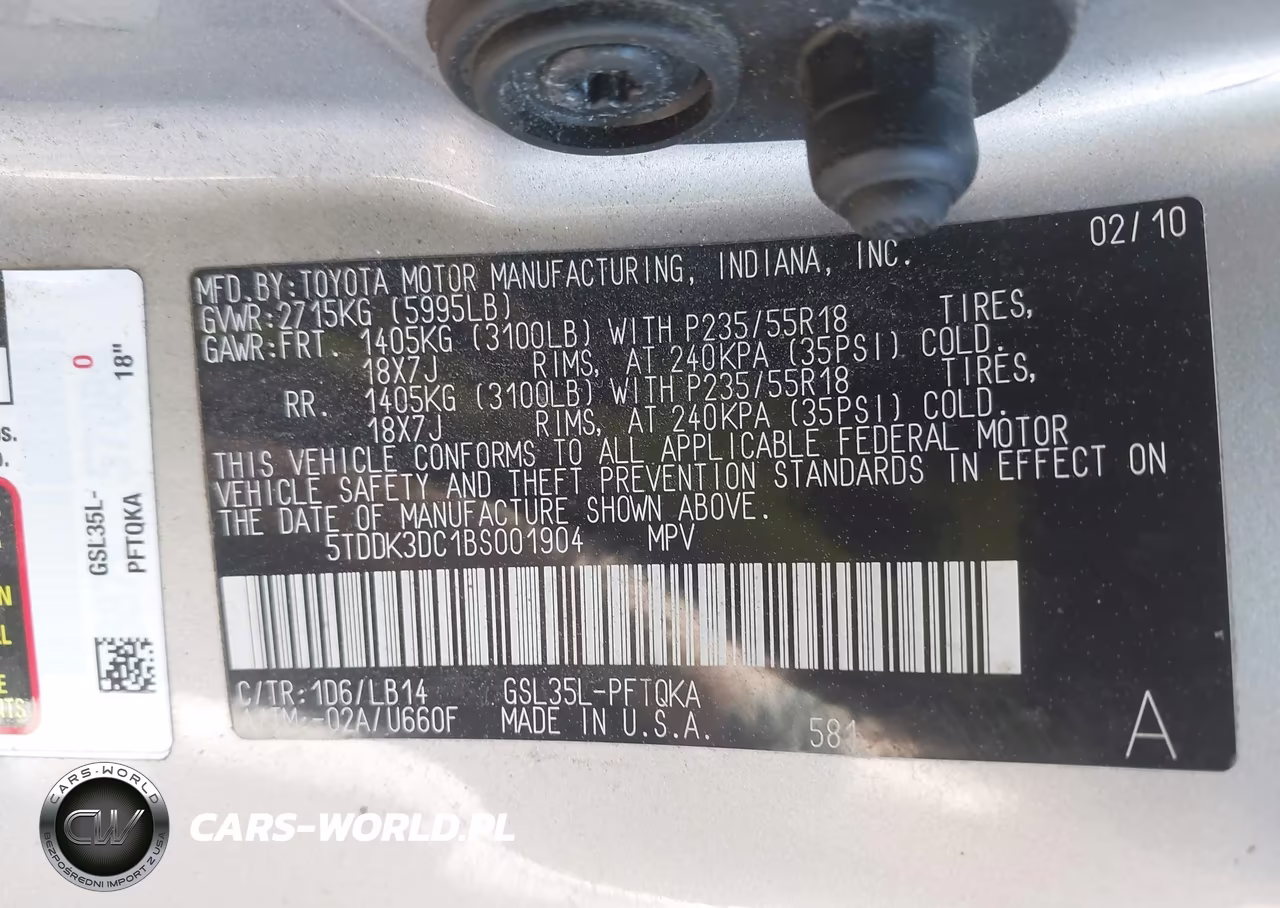 2011 Toyota Sienna Xle VIN:5TDDK3DC1BS001904 - 9