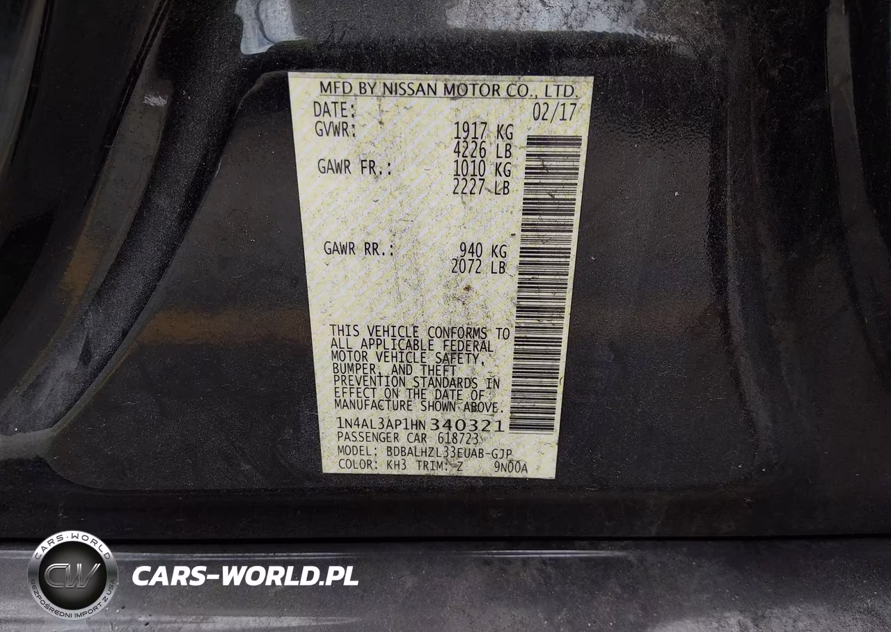 2017 Nissan Altima 2.5 Sr VIN:1N4AL3AP1HN340321 - 9