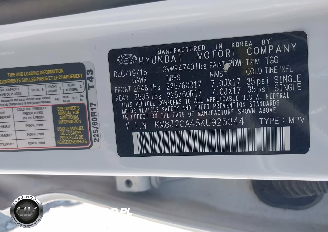 2019 Hyundai Tucson Se VIN:KM8J2CA48KU925344 - 9