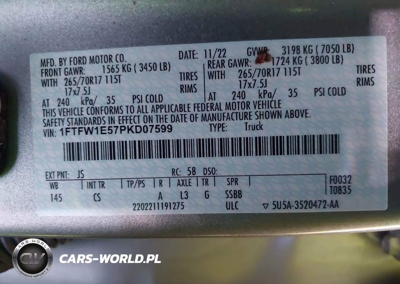 2023 Ford F-150 Xl VIN:1FTFW1E57PKD07599 - 9