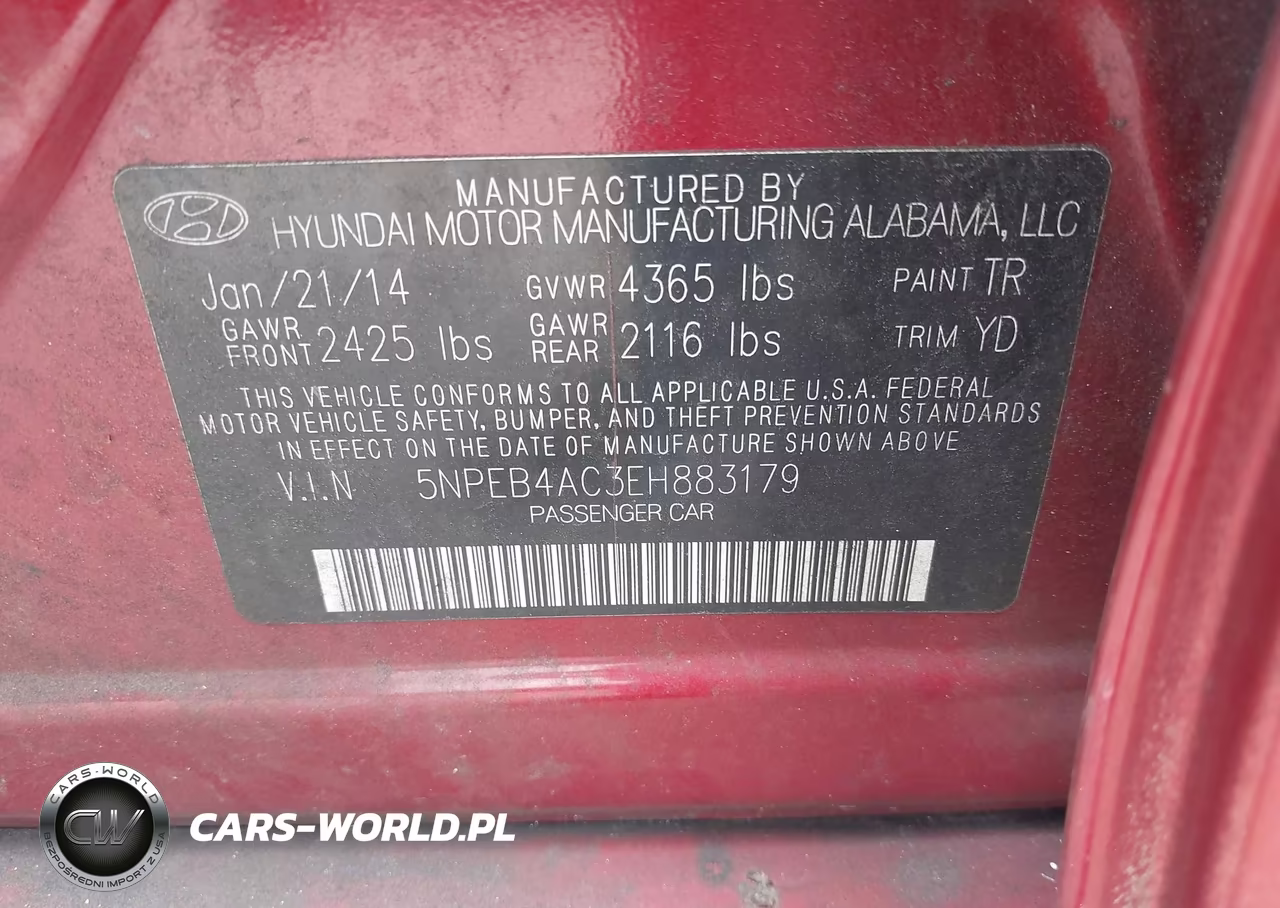 2014 Hyundai Sonata Gls VIN:5NPEB4AC3EH883179 - 9