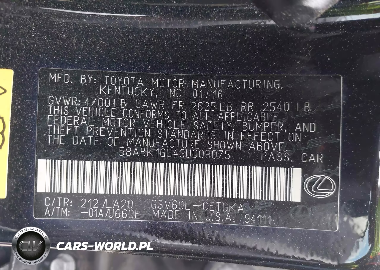 2016 Lexus Es 350 VIN:58ABK1GG4GU009075 - 9