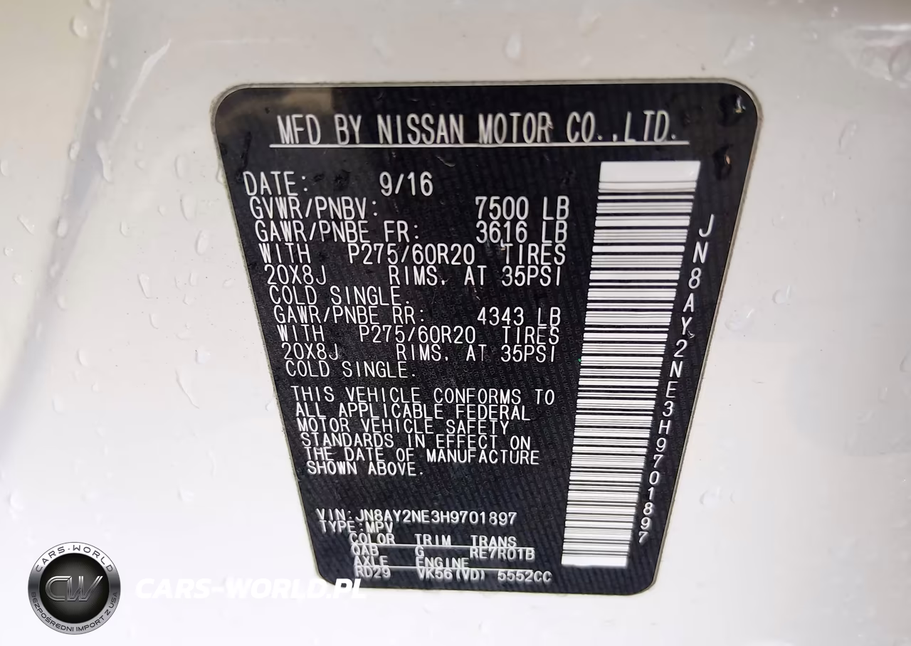 2017 Nissan Armada Platinum VIN:JN8AY2NE3H9701897 - 9