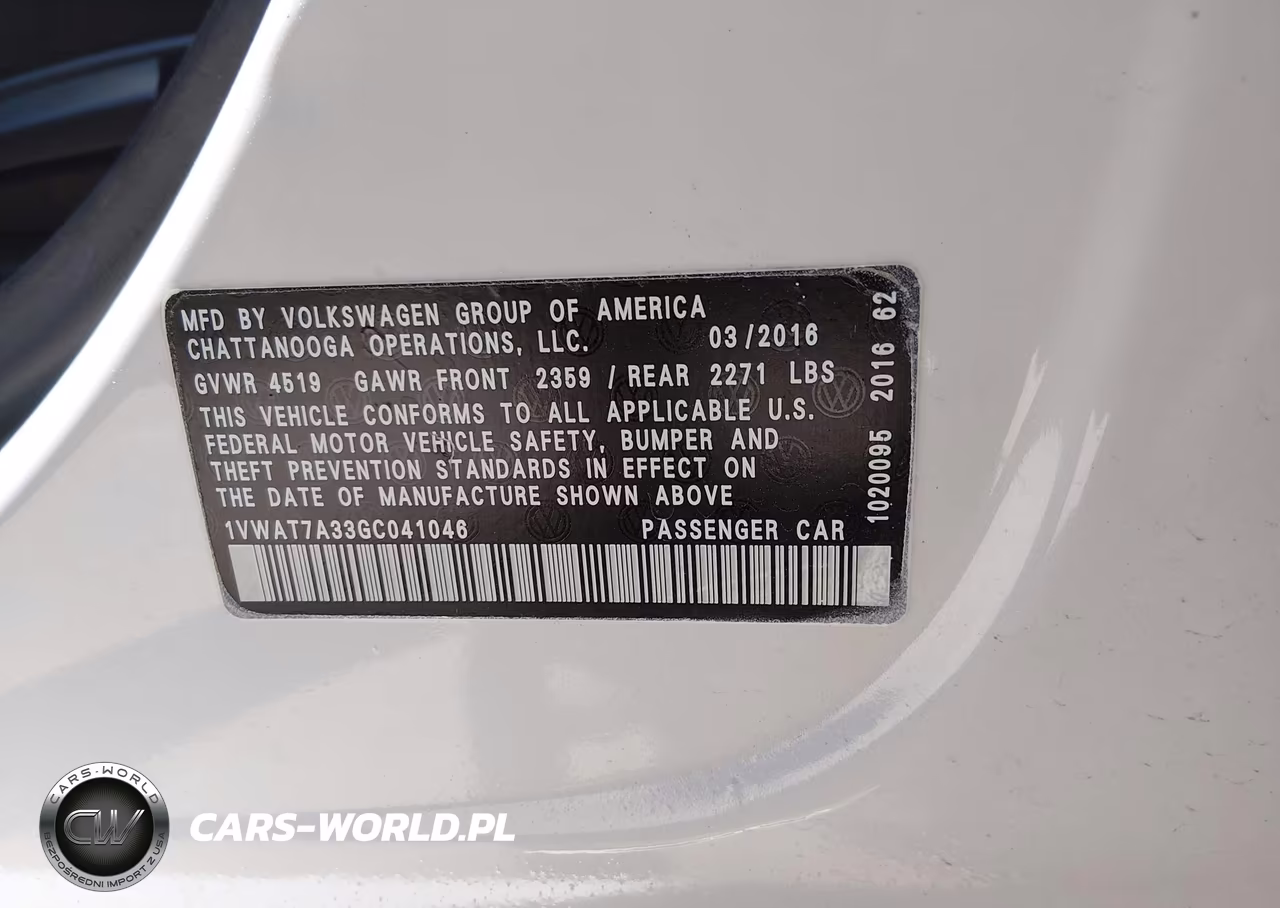 2016 Volkswagen Passat 1.8T S VIN:1VWAT7A33GC041046 - 9