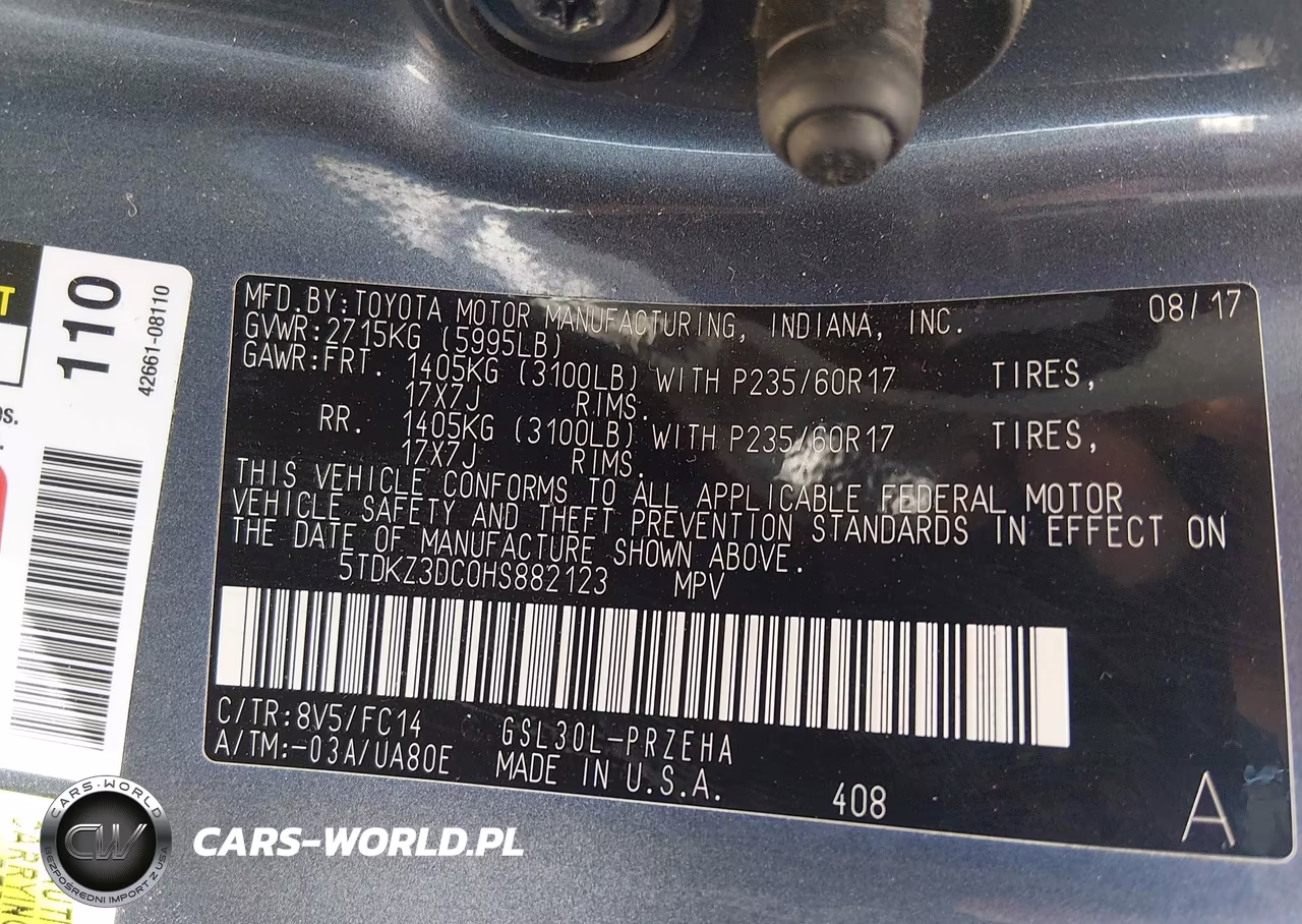 2017 Toyota Sienna Le 8 Passenger VIN:5TDKZ3DC0HS882123 - 9