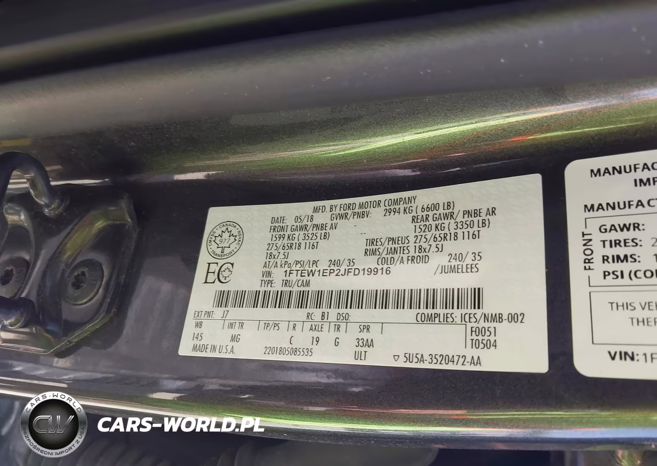 2018 Ford F-150 Xlt VIN:1FTEW1EP2JFD19916 - 9