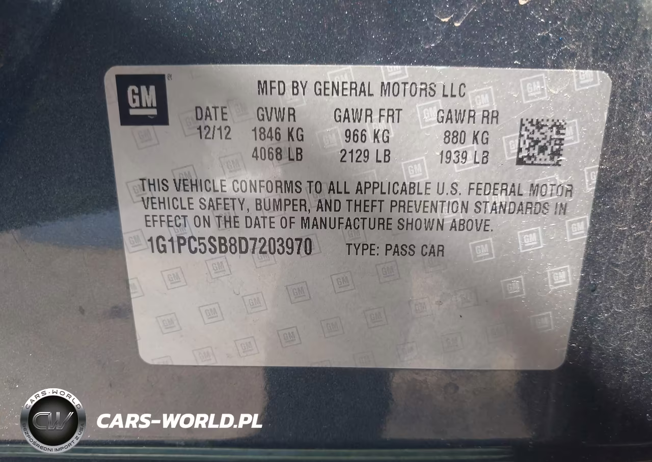 2013 Chevrolet Cruze 1Lt Auto VIN:1G1PC5SB8D7203970 - 9