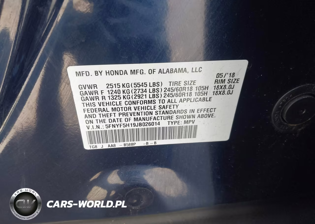 2018 Honda Pilot Lx VIN:5FNYF5H19JB026014 - 9
