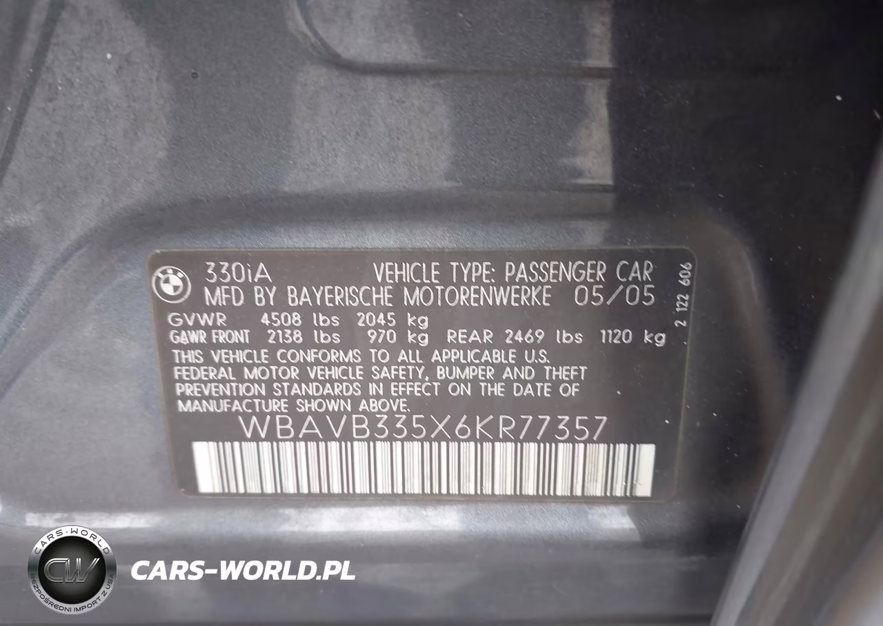 2006 BMW 330I VIN:WBAVB335X6KR77357 - 9