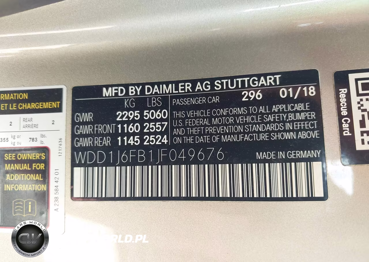 2018 Mercedes-Benz E 400 VIN:WDD1J6FB1JF049676 - 9