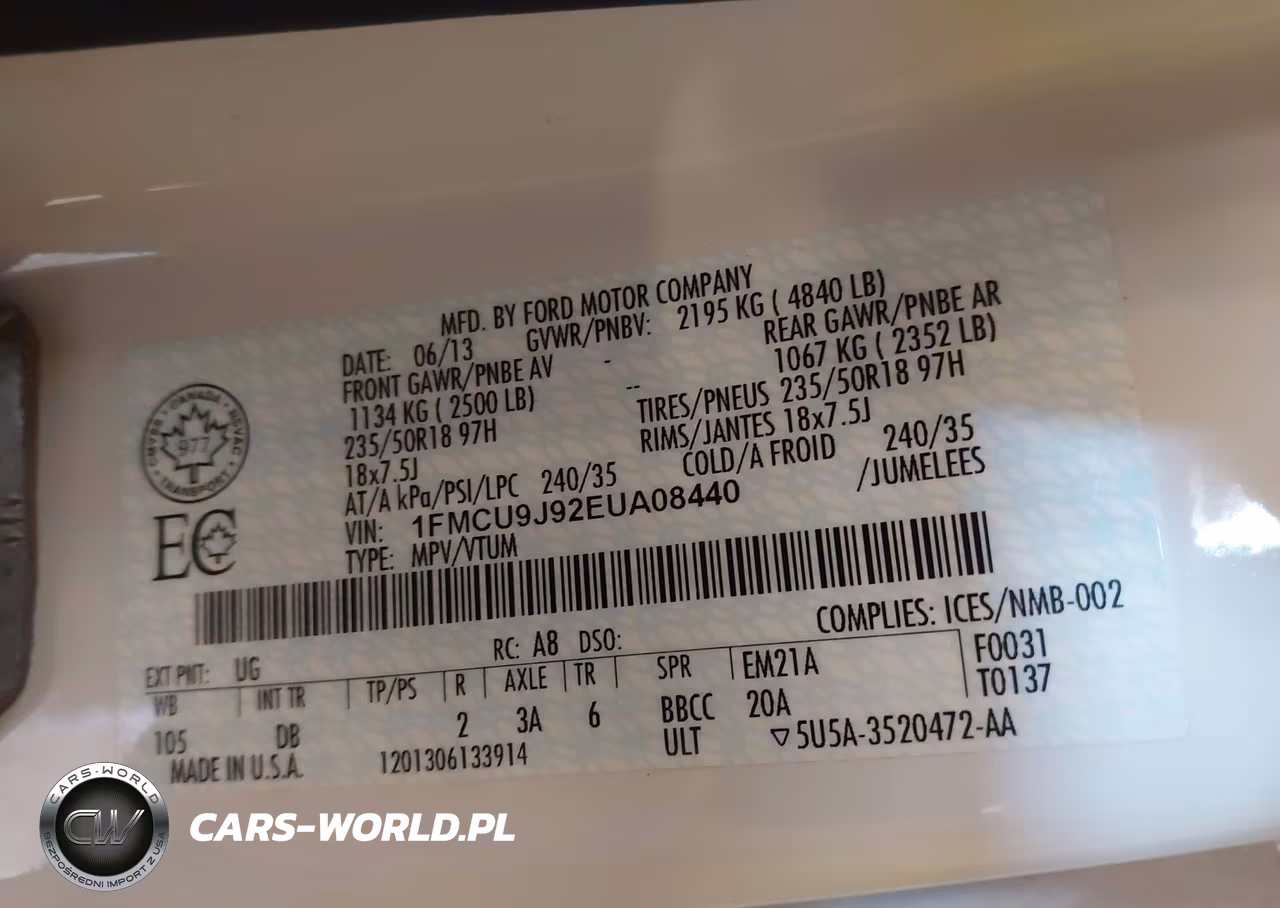 2014 Ford Escape Titanium VIN:1FMCU9J92EUA08440 - 9