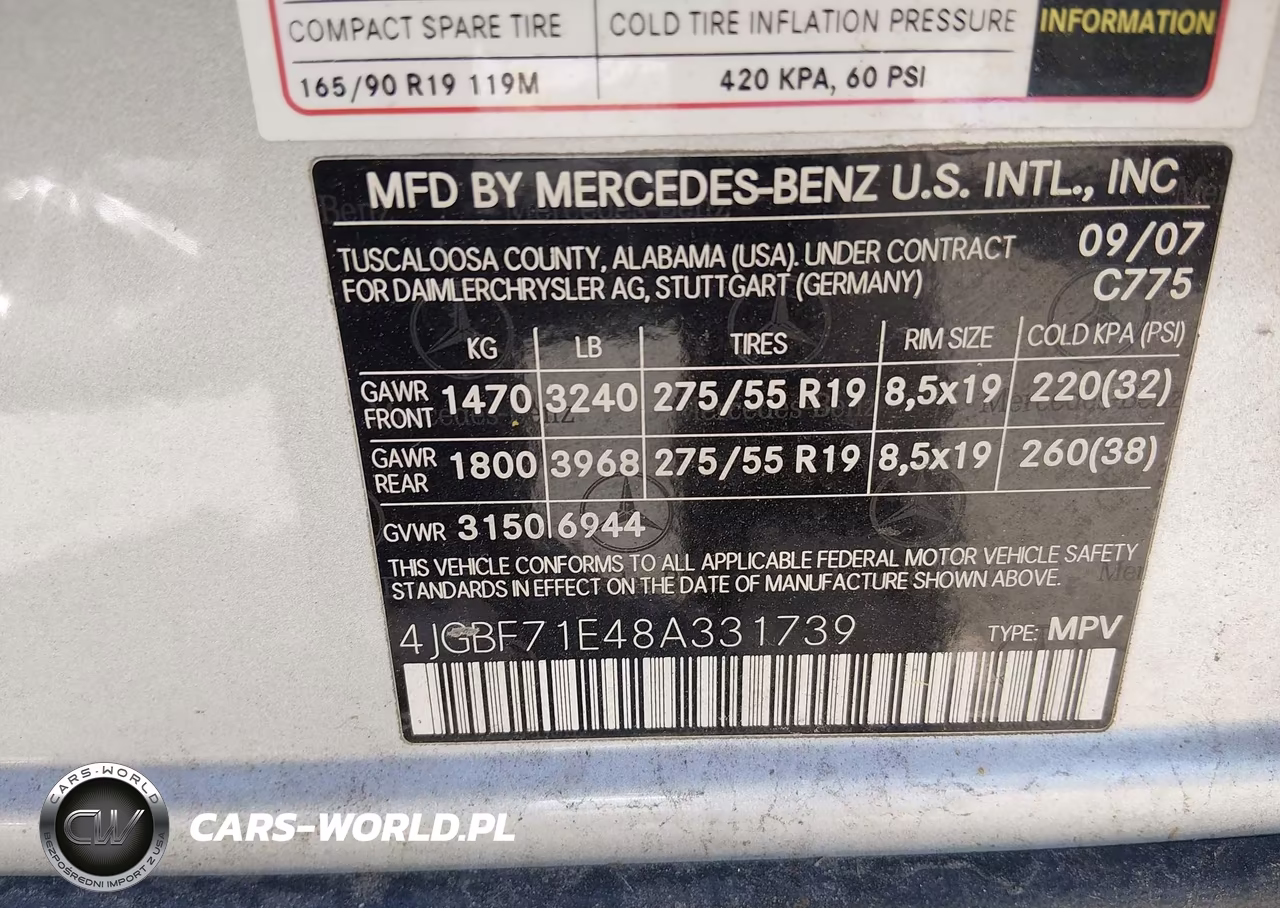 2008 Mercedes-Benz Gl 450 4Matic VIN:4JGBF71E48A331739 - 9