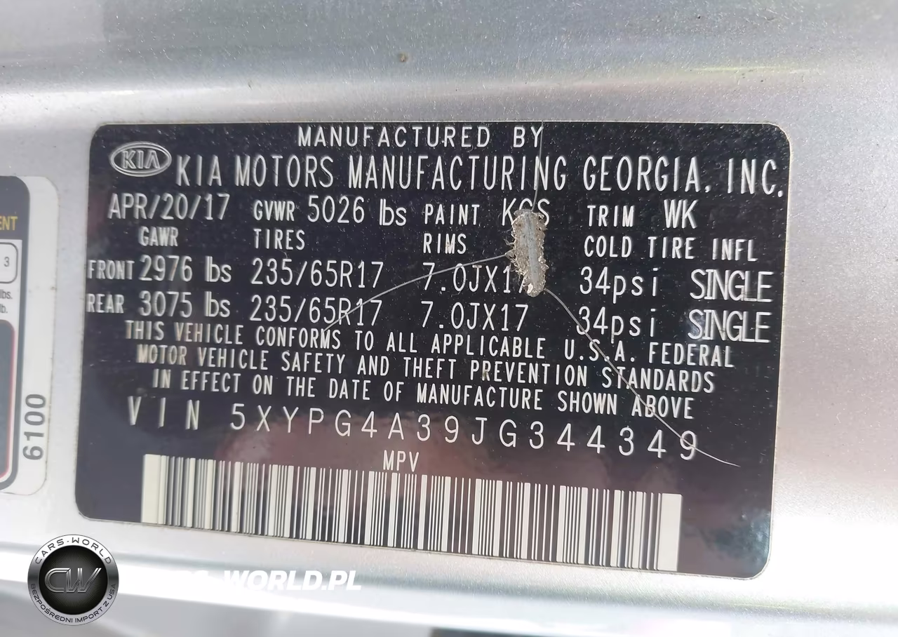 2018 Kia Sorento 2.4L L VIN:5XYPG4A39JG344349 - 9