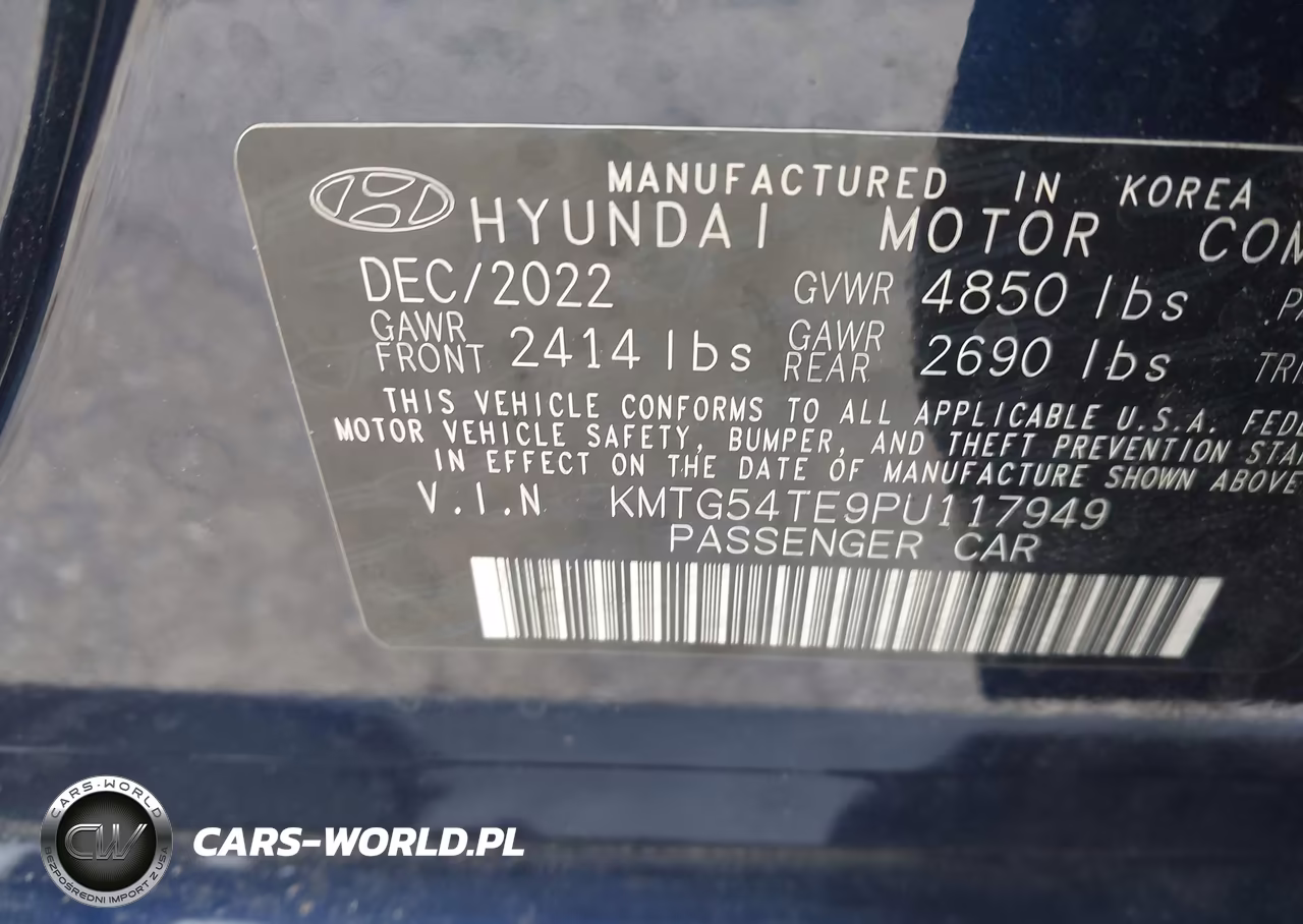 2023 Genesis G70 3.3T Rwd VIN:KMTG54TE9PU117949 - 9