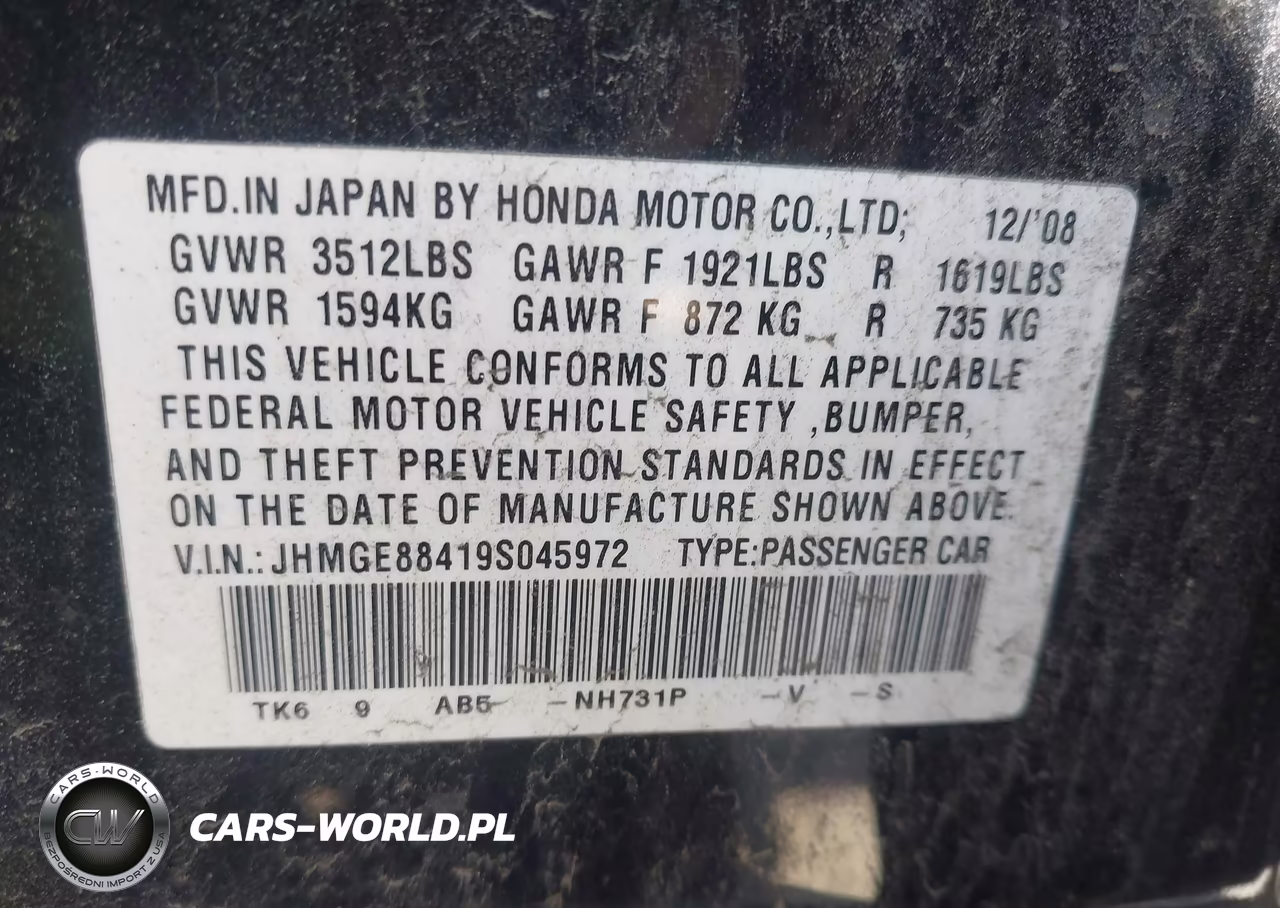 2009 Honda Fit Sport VIN:JHMGE88419S045972 - 9