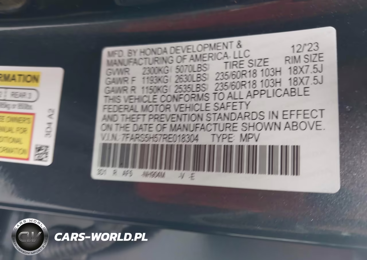 2024 Honda Cr-V Hybrid Sport VIN:7FARS5H57RE018304 - 9