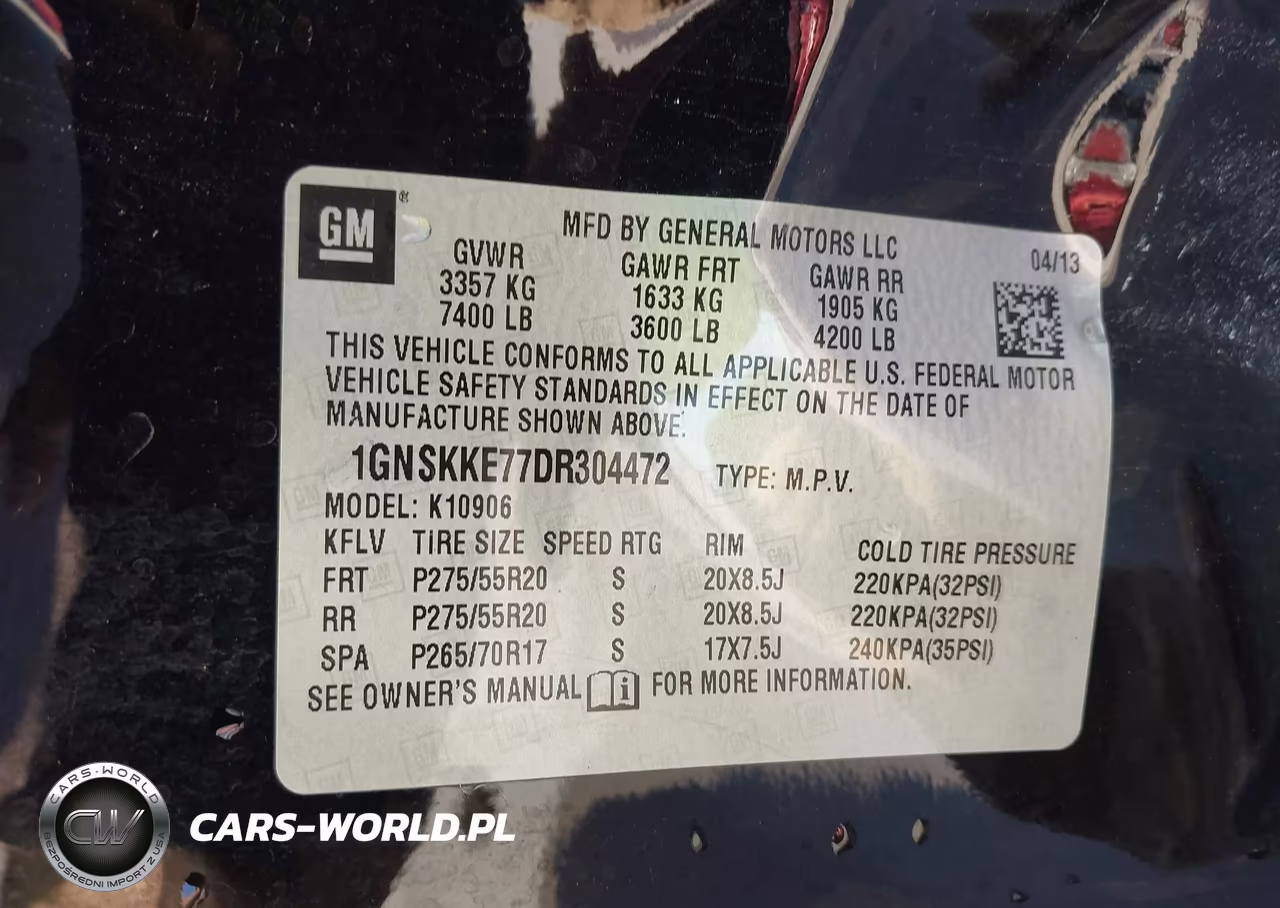 2013 Chevrolet Suburban 1500 Ltz VIN:1GNSKKE77DR304472 - 9