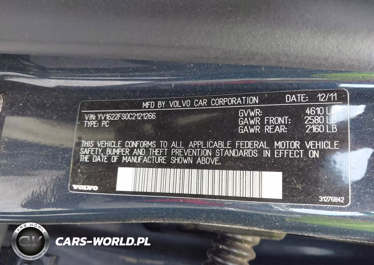 2012 Volvo S60 T5 VIN:YV1622FS0C2121266 - 9