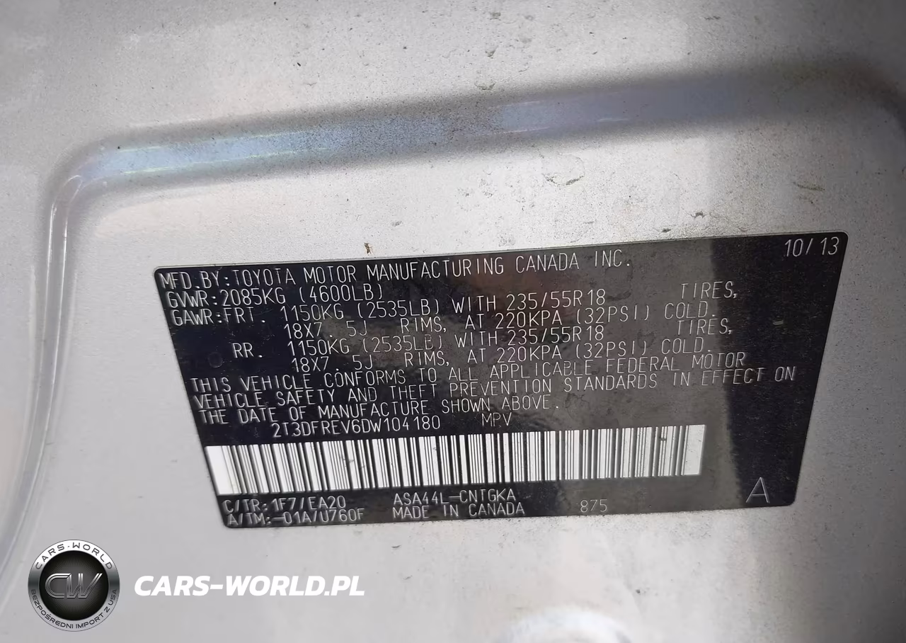 2013 Toyota Rav4 Limited VIN:2T3DFREV6DW104180 - 9