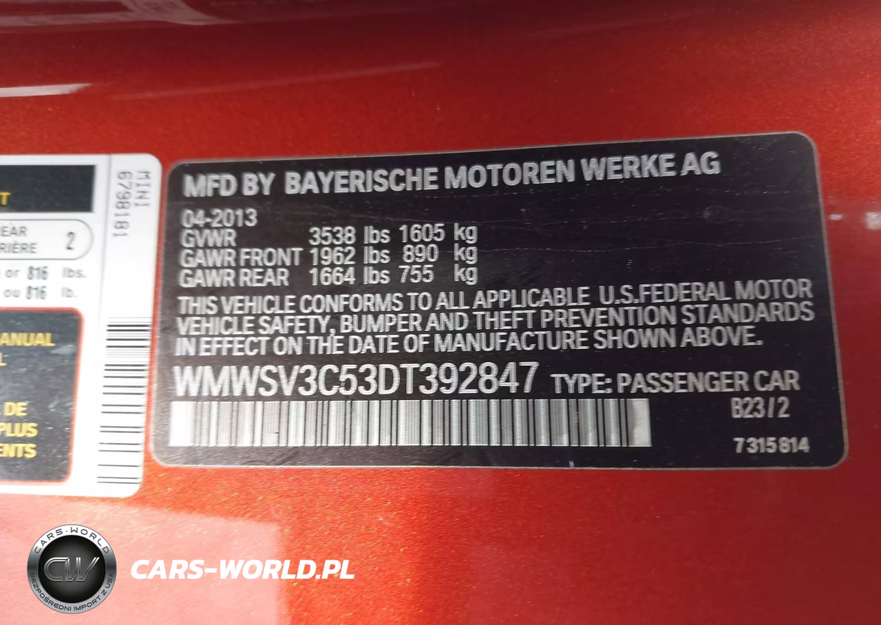 2013 Mini Hardtop Cooper S VIN:WMWSV3C53DT392847 - 9