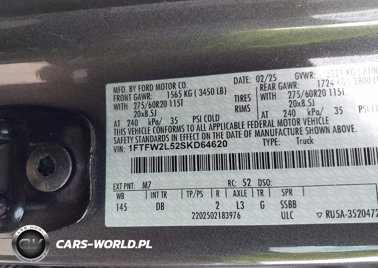2025 Ford F-150 Stx VIN:1FTFW2L52SKD64620 - 9