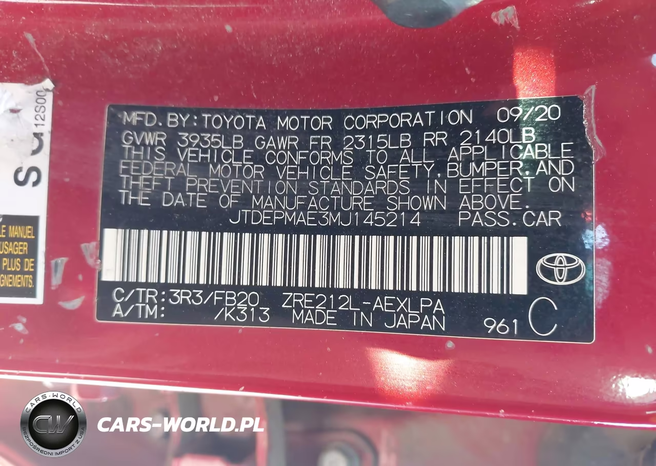 2021 Toyota Corolla Le VIN:JTDEPMAE3MJ145214 - 8