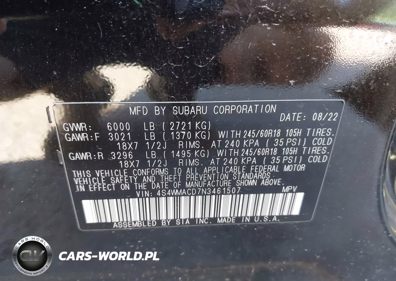 2022 Subaru Ascent Premium VIN:4S4WMACD7N3461507 - 9